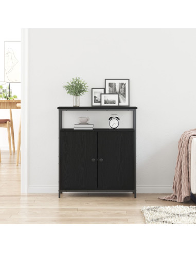 Credenza Rovere Nero 70 x 30 x 80 cm Legno multistrato