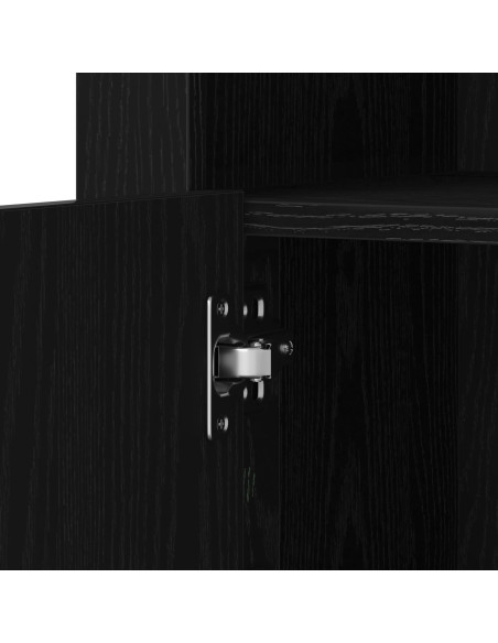 Sideboard con Luci LED Rovere Nero 41x37x67 cm