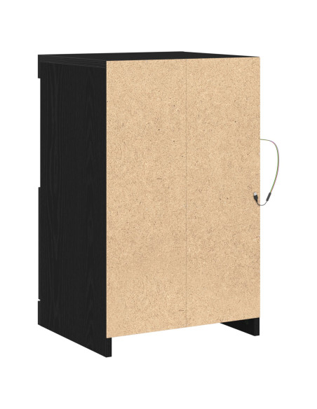 Sideboard con Luci LED Rovere Nero 41x37x67 cm