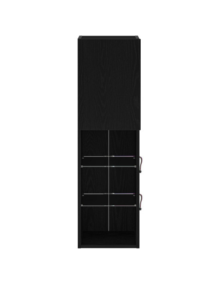 Mobile TV LED Nero Rovere 30,5x30x102 cm Legno ingegnerizzato