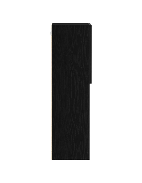 Mobile TV LED Nero Rovere 30,5x30x102 cm Legno ingegnerizzato