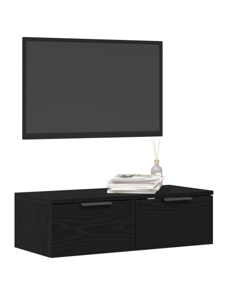 Armadio da muro in rovere nero 68x30x20 cm realizzato in legno ingegnerizzato