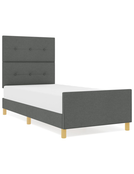 Letto Struttura  Grigio scuro 80x200 cm in Tessuto