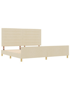 Struttura del letto con testiera Crema 200 x 200 cm Tessuto