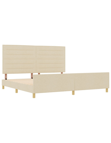 Struttura del letto con testiera Crema 200 x 200 cm Tessuto