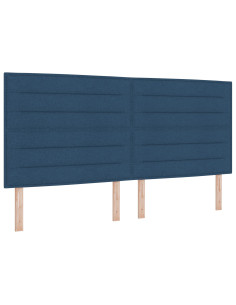 Struttura del letto con testiera Blu 200 x 200 cm Tessuto