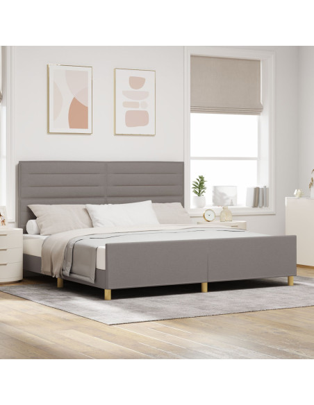 Letto in tessuto tortora 200x200 cm di
