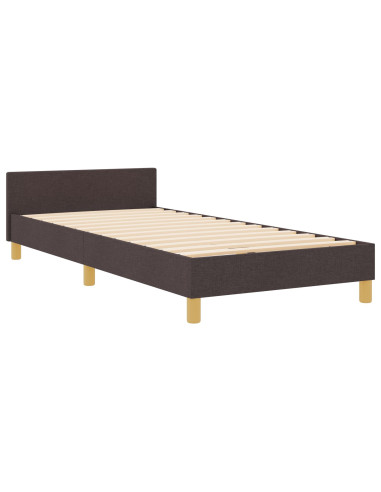 Struttura del letto Marrone scuro 80 x 200 cm Tessuto