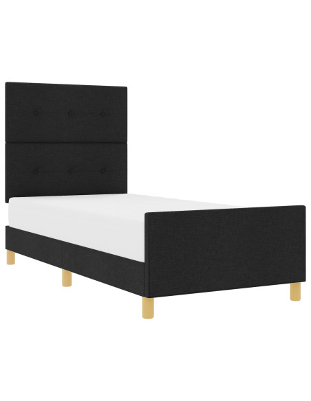 Letto in Tessuto Nero 80x200 cm di