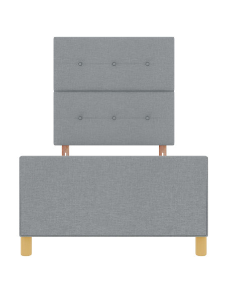 Struttura del letto in tessuto grigio chiaro 80x200 cm