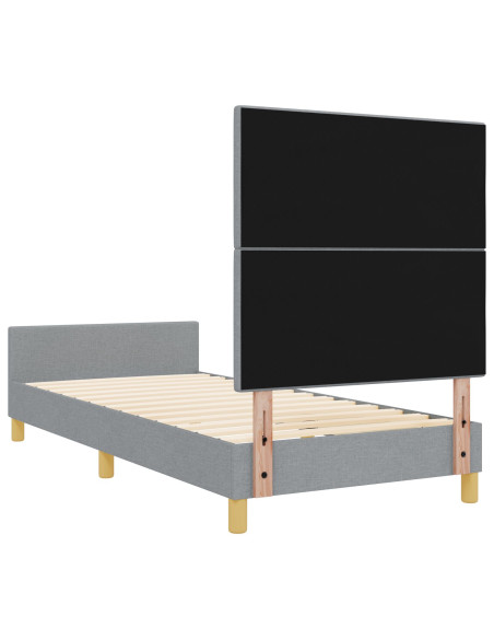 Struttura del letto in tessuto grigio chiaro 80x200 cm