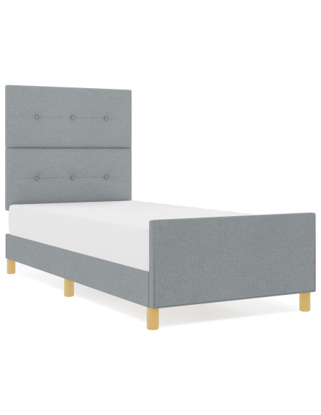 Struttura del letto in tessuto grigio chiaro 80x200 cm