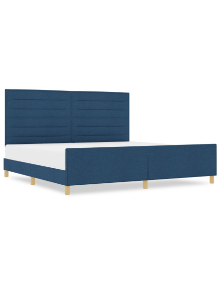 Struttura del letto blu 200x200 cm in tessuto