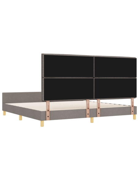 Letto in tessuto tortora 200x200 cm di
