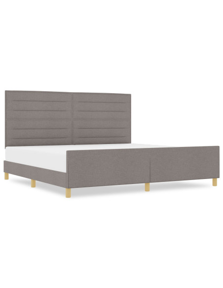 Letto in tessuto tortora 200x200 cm di