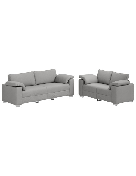 Set divano 2 pezzi con cuscini grigio chiaro