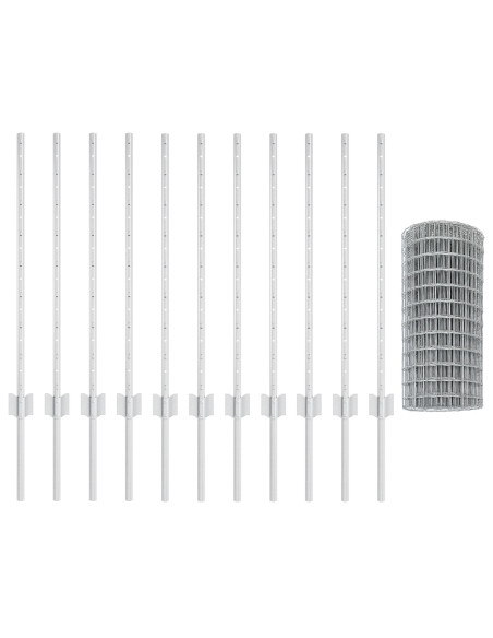 Recinzione con Posto Argento 0,8 x 25 m Acciaio