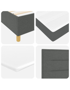 Letto a molle con materasso Grigio scuro 140 x 200 cm Tessuto 2
