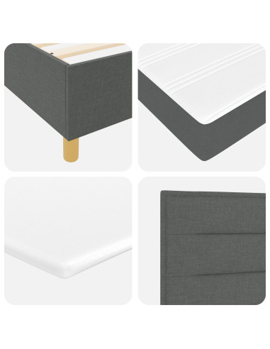 Letto a molle con materasso Grigio scuro 140 x 200 cm Tessuto