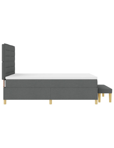 Letto a molle con materasso Grigio scuro 140 x 200 cm Tessuto