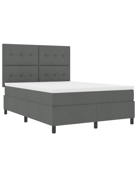 Letto a molle con materasso Grigio scuro 160 x 200 cm Tessuto