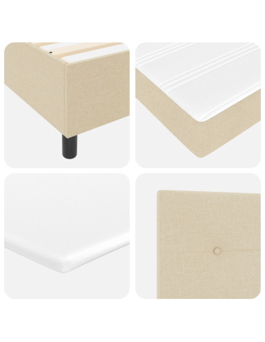Letto a molle con materasso Crema 160 x 200 cm Tessuto