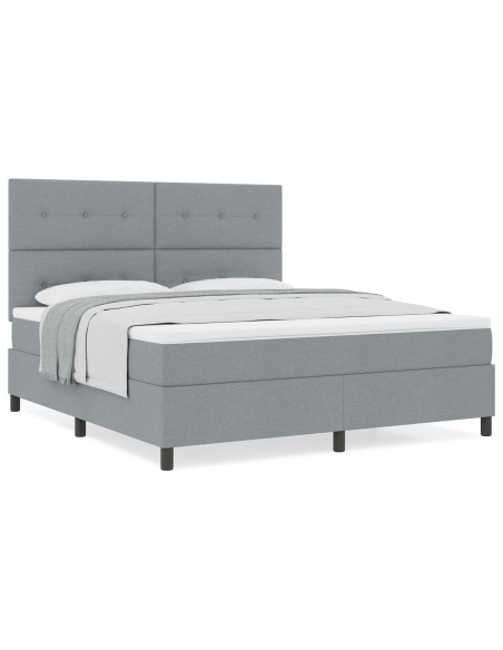 Letto a molle con materasso Grigio chiaro 180 x 200 cm Tessuto