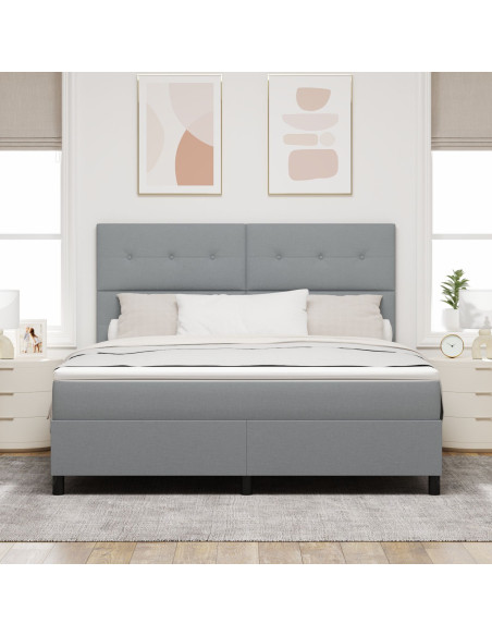 Struttura Letto  con Materasso Grigio Chiaro Tessuto 180 x 200 cm