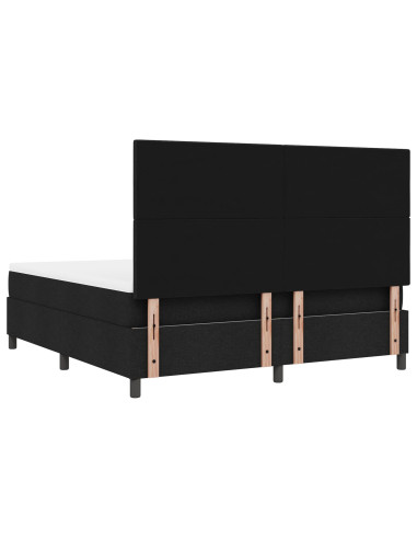 Letto a molle con materasso Nero 180 x 200 cm Tessuto