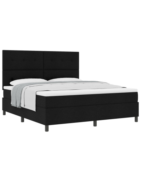 Letto a molle con materasso Nero 180 x 200 cm Tessuto