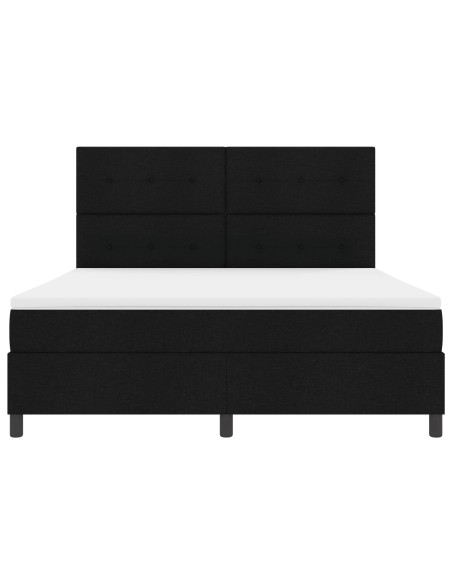 Struttura Letto  con Materasso Nero Tessuto 180 x 200 cm