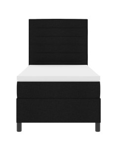 Letto a molle con materasso con led Nero 90 x 200 cm Tessuto 2