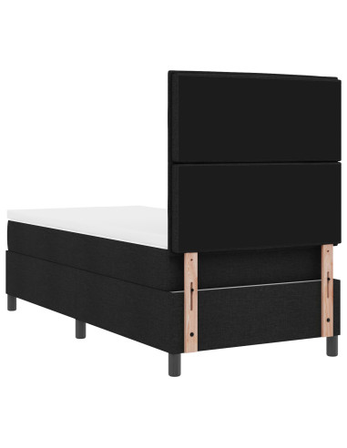 Letto a molle con materasso con led Nero 90 x 200 cm Tessuto