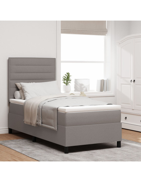 Struttura del Letto  con Materasso Grigio Scuro Tessuto 100 x 200 cm