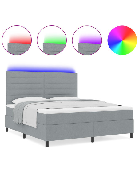 Struttura letto  con materasso Grigio chiaro Tessuto 140 x 200 cm
