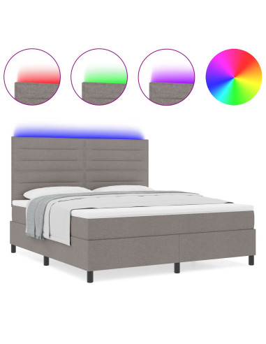 Letto a molle con materasso con led Talpa 160 x 200 cm Tessuto
