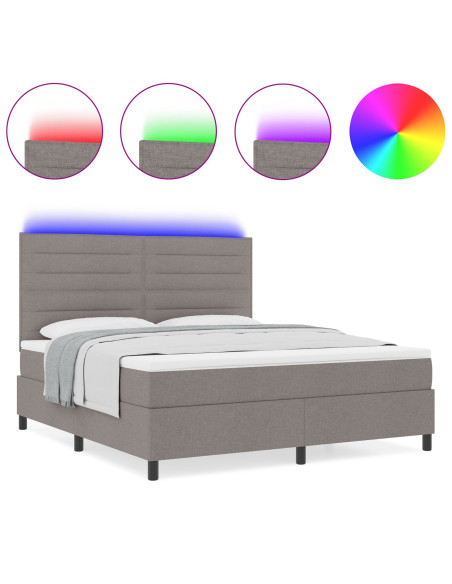 Struttura Letto  con Materasso Grigio Chiaro Tessuto 160 x 200 cm