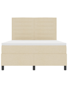 Letto a molle con materasso con led Crema 160 x 200 cm Tessuto 2