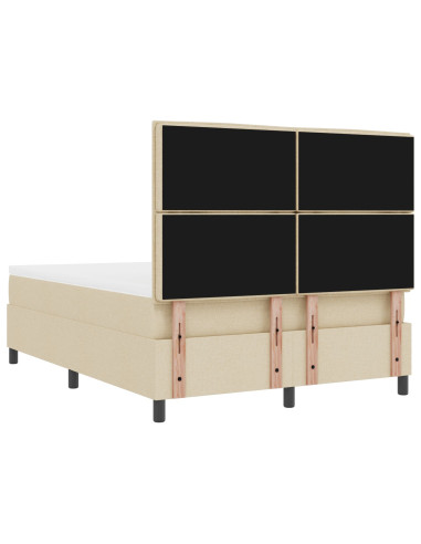 Letto a molle con materasso con led Crema 160 x 200 cm Tessuto