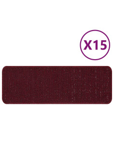 Tappetini Antiscivolo per Scale 15 pcs Bordò 60 x 25 cm PP 2