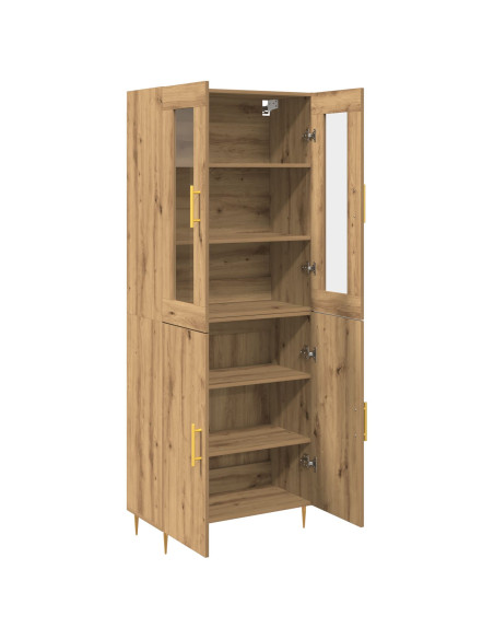 Highboard  in Rovere Artigianale 69.5x34x180 cm Legno ingegnerizzato