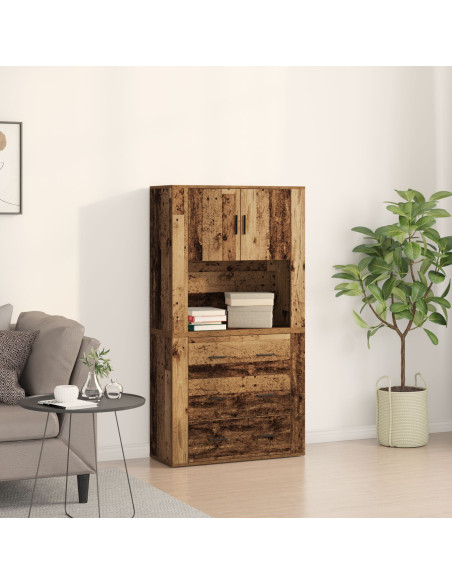 Alto armadio  Legno antico 80x33x150 cm Legno ingegnerizzato