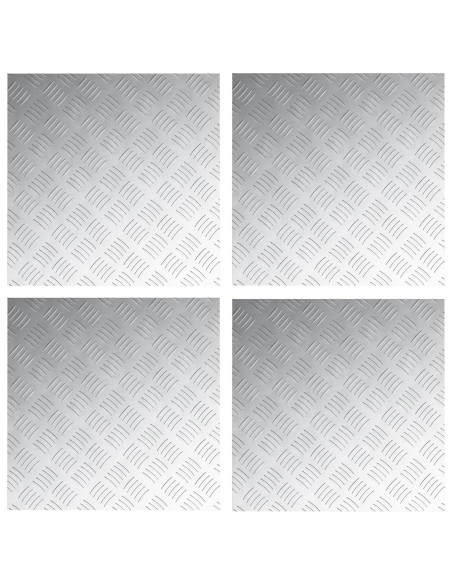 Piastri in Alluminio a Rete 4 pz Antiscivolo 50x50 cm