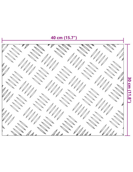 Pannelli in Alluminio a Scacchi 4 pcs Antiscivolo 40x30 cm