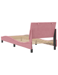 Giroletto con Testiera Rosa 90x190 cm in Velluto 2