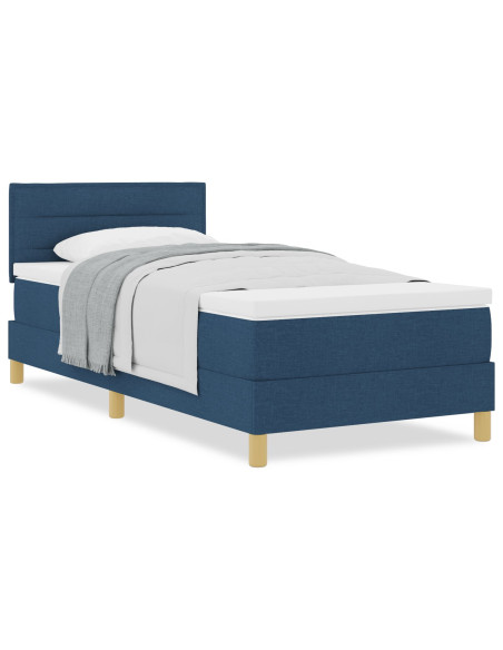 Letto a molle con materasso Blu 90 x 200 cm Tessuto