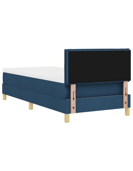 Letto Box Spring con Materasso Blu 90x200 cm Tessuto
