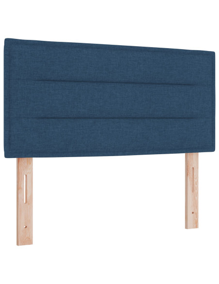 Letto Box Spring con Materasso Blu 90x200 cm Tessuto