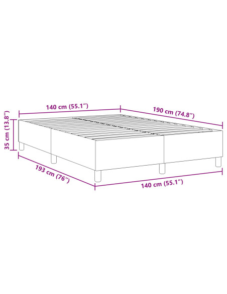 Letto Box Spring  Blu 140x200 cm Tessuto in corda