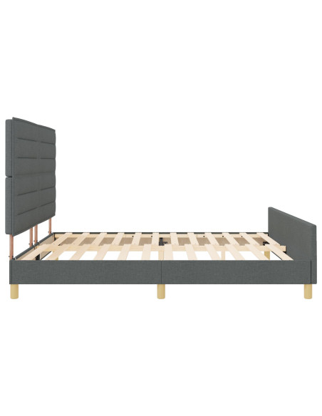 Struttura Letto in Tessuto Grigio Scuro  200x200 cm
